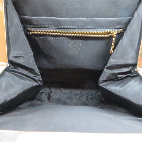 Vintage Handheld Black Wool Purse Bag L&M Spot Lite Exclusive Evening Top Handle - Picture 10 of 12